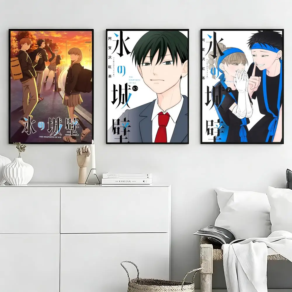Anime Ice Barrier Poster Self-adhesive Art Waterproof Paper Sticker Coffee House Bar Room Wall Decor
