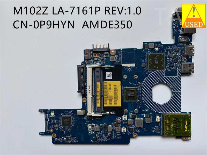 Placa base para ordenador portátil M102Z, LA-7161P 0P9HYN con CPU AMDE350, completamente probada para trabajar perfectamente