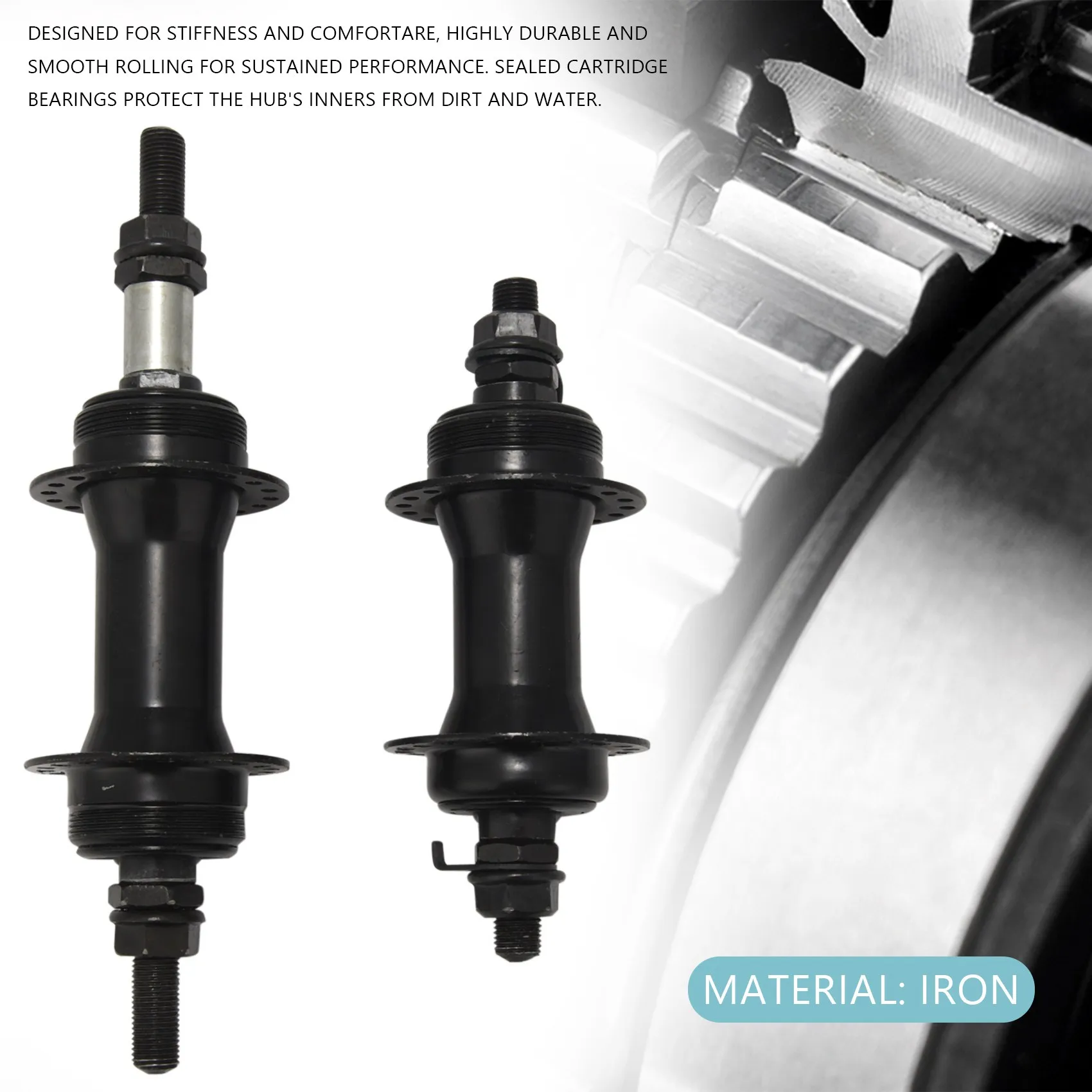 A26P 1 Pair 36 Holes Front & Rear Disc Brake Hubs for MTB, Compatible with 6-Bolt Disc Brake Thru Axle, Hub for Mountain Bike