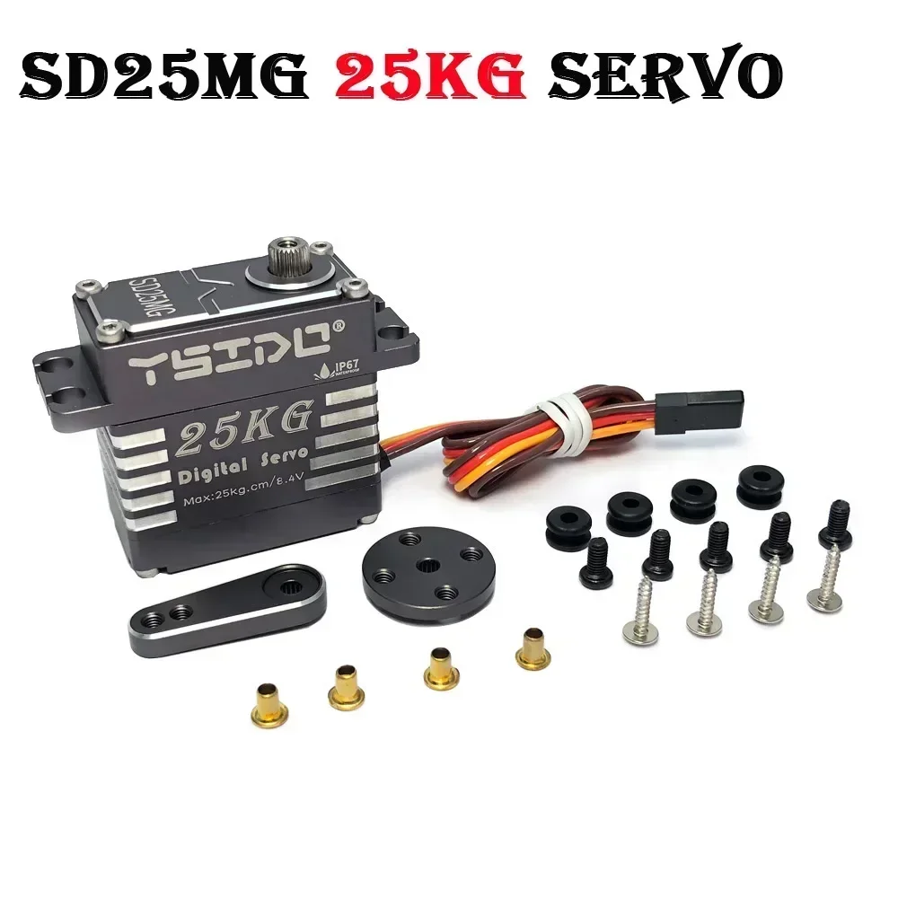 SD25MG 25kg SD35MG 35KG Waterproof Servo 180° Full Aluminum Case Stainless Steel Gear High Torque for 1/8 1/10 1/7 RC Car