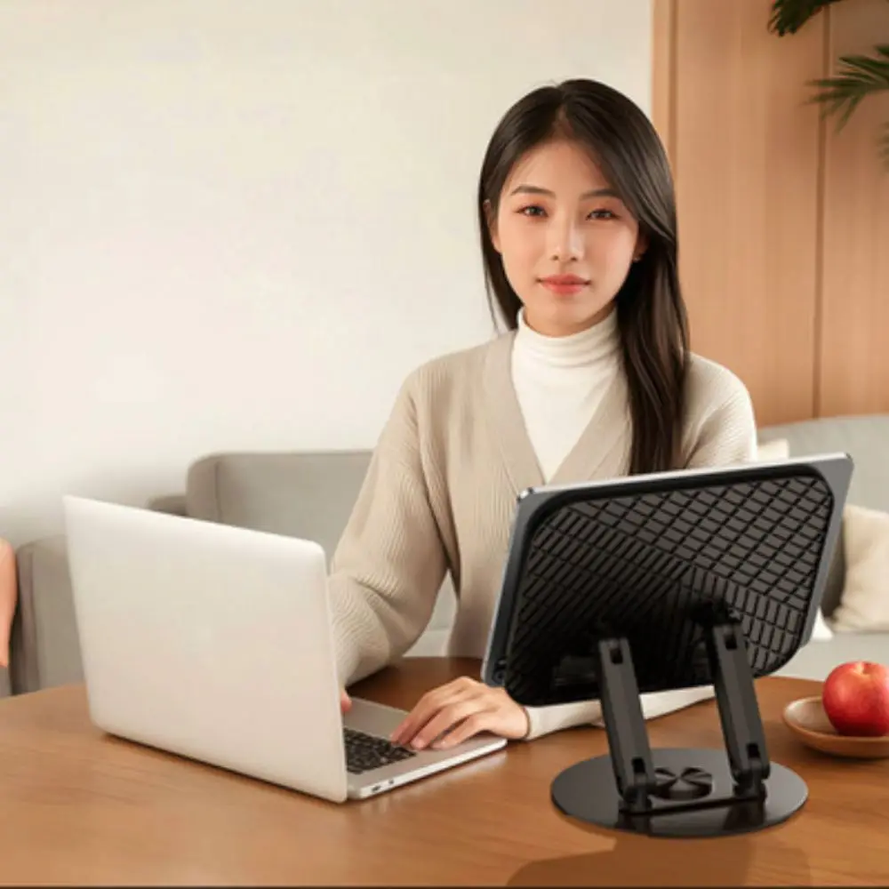 

Height Adjustable 360° Rotation Notebook Stand Non-slip Base Foldable Storage Laptop Stand Carbon Steel Space-saving