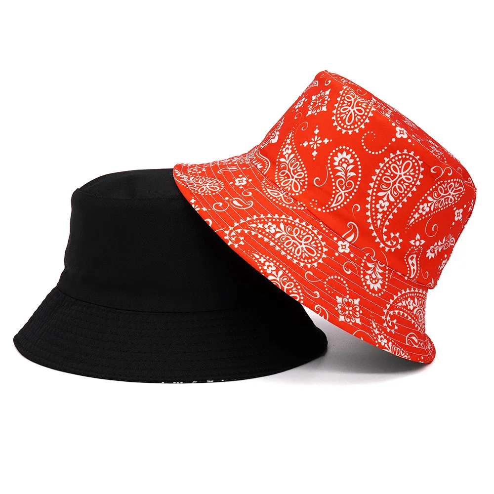 2024 Spring/Summer Fashion Cashew Print Hat Leisure Sun-proof Bucket Hat Unisex Outdoor Fisherman Cap