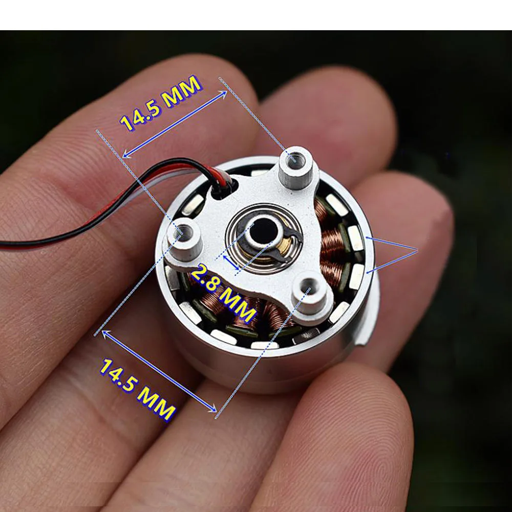 DC 12V Micro 1806 Brushless Motor Hollow Shaft 23MM Small Motor NdFeB Strong Magnetic BLDC Micro Motor 370KV for Handheld Camera