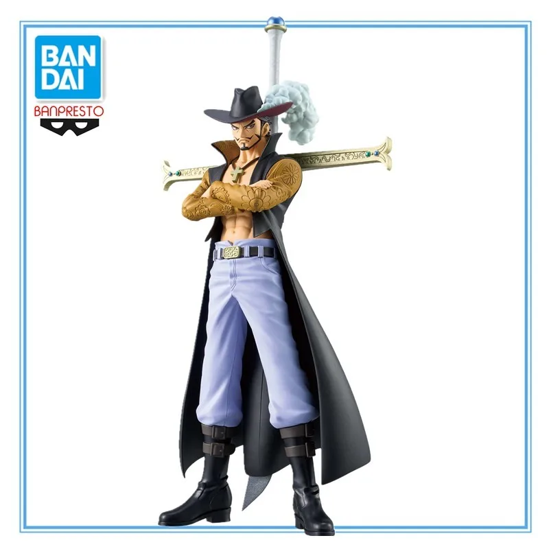 

In Stock Original BANDAI Banpresto ONE PIECE Grand Line Dracule Mihawk PVC Action Figure Anime Figures Model Toys Christmas Gift