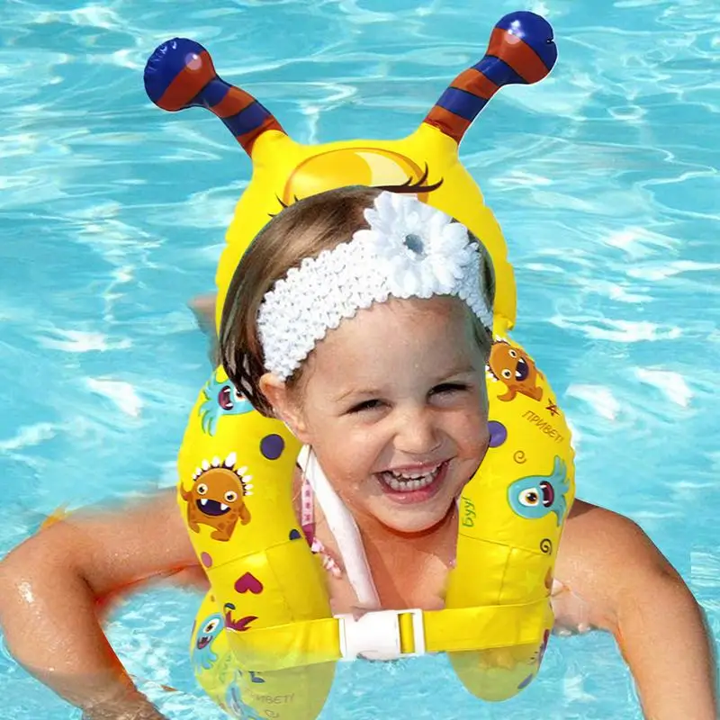 Flotador de natación para niños pequeños, chaleco de natación portátil para niños, flotadores de piscina para niños con doble bolsa de aire y seguridad ajustable
