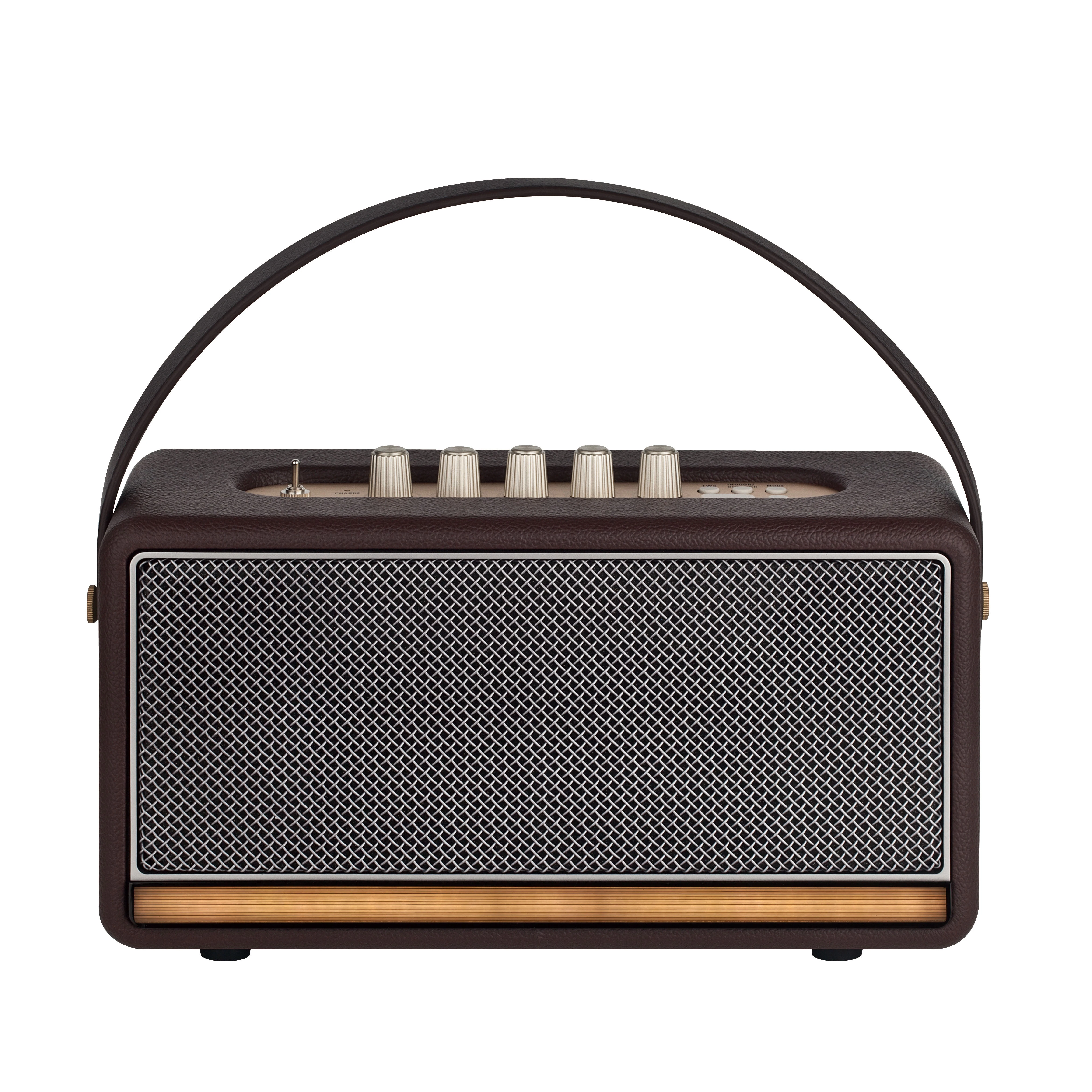 جودة عالية ريترو المحمولة لمكبر الصوت V5.0 2 ميكروفونات يده تصميم زر التحكم علبة خشبية بطارية 15-20 ساعة