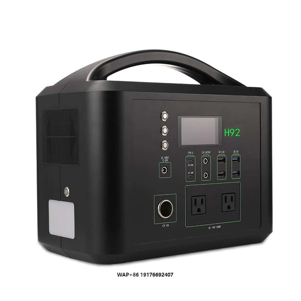 1000W Portable Solar Generator Lithium Iron Phosphate Battery  Power Bank Outdoor Energy Power Station for Outdoor Car Charging