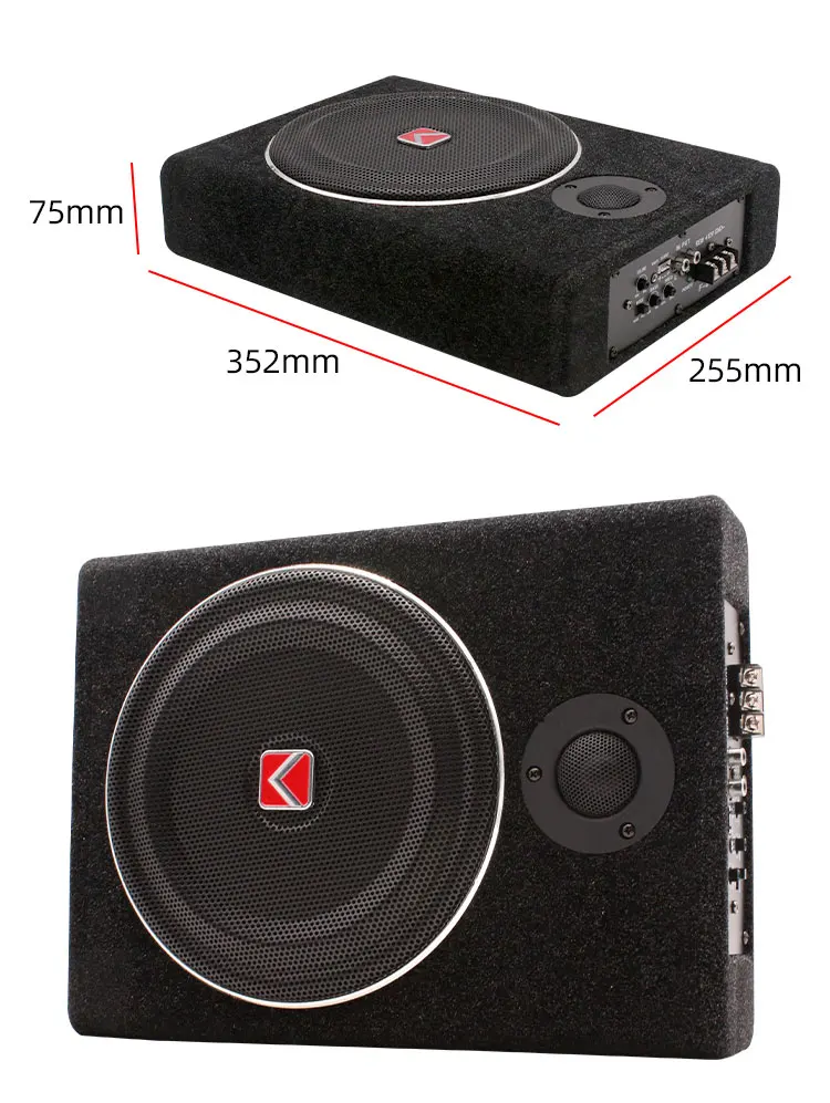 Auto nízký trubice boxs subwoofer s zesilovač reproduktorů 600w audio aktivní 12V 8inch auto subwoofer