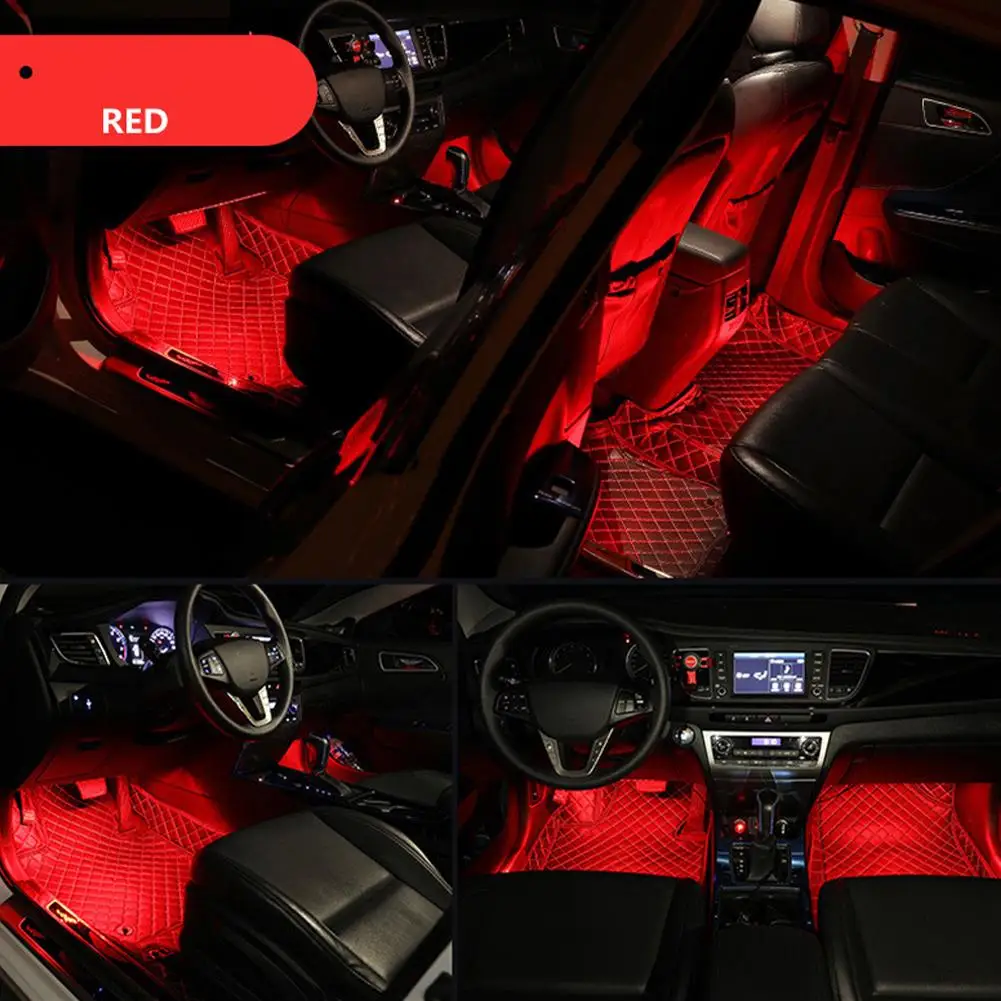 

Светодиодная подсветка салона автомобиля, окружающее освещение для ног, авто лампа, аксессуары для зажигалки с сигаретной декоративной атмосферой 1, L8D7