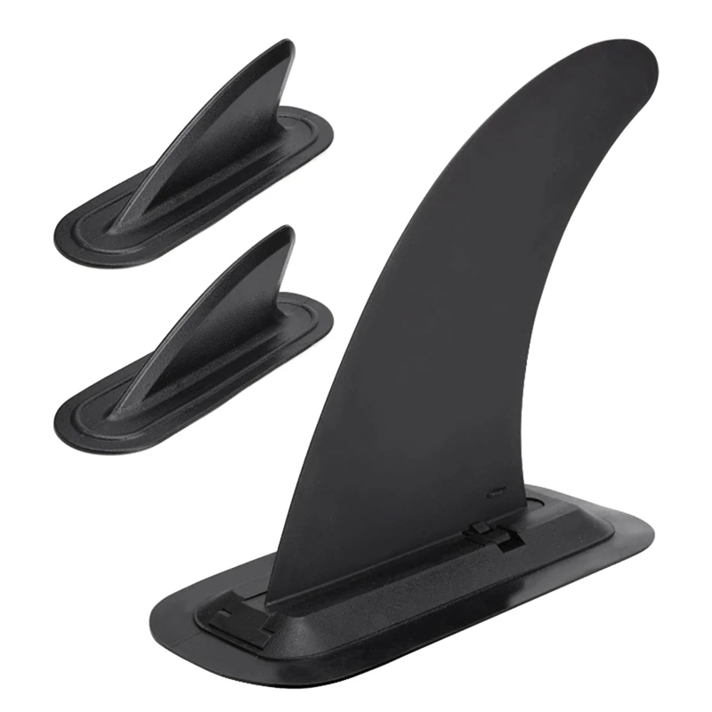 B48B-Surfing Watershed Fin, Detachable With Base, Surfboard Tail Rudder Set For Long Board, Surfboard, Paddleboard Black