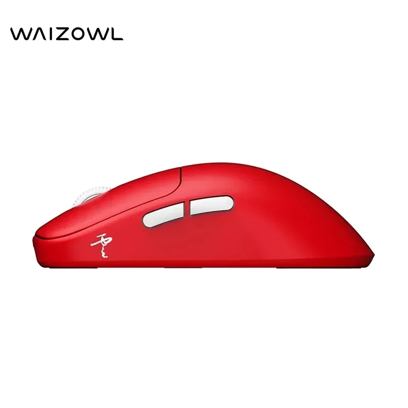 Waizowl OGM Cloud Mouse Dual Mode 2.4g Wireless Paw3395 E-Sports Gaming Mouse Accessory Red/ White For Computer Gift