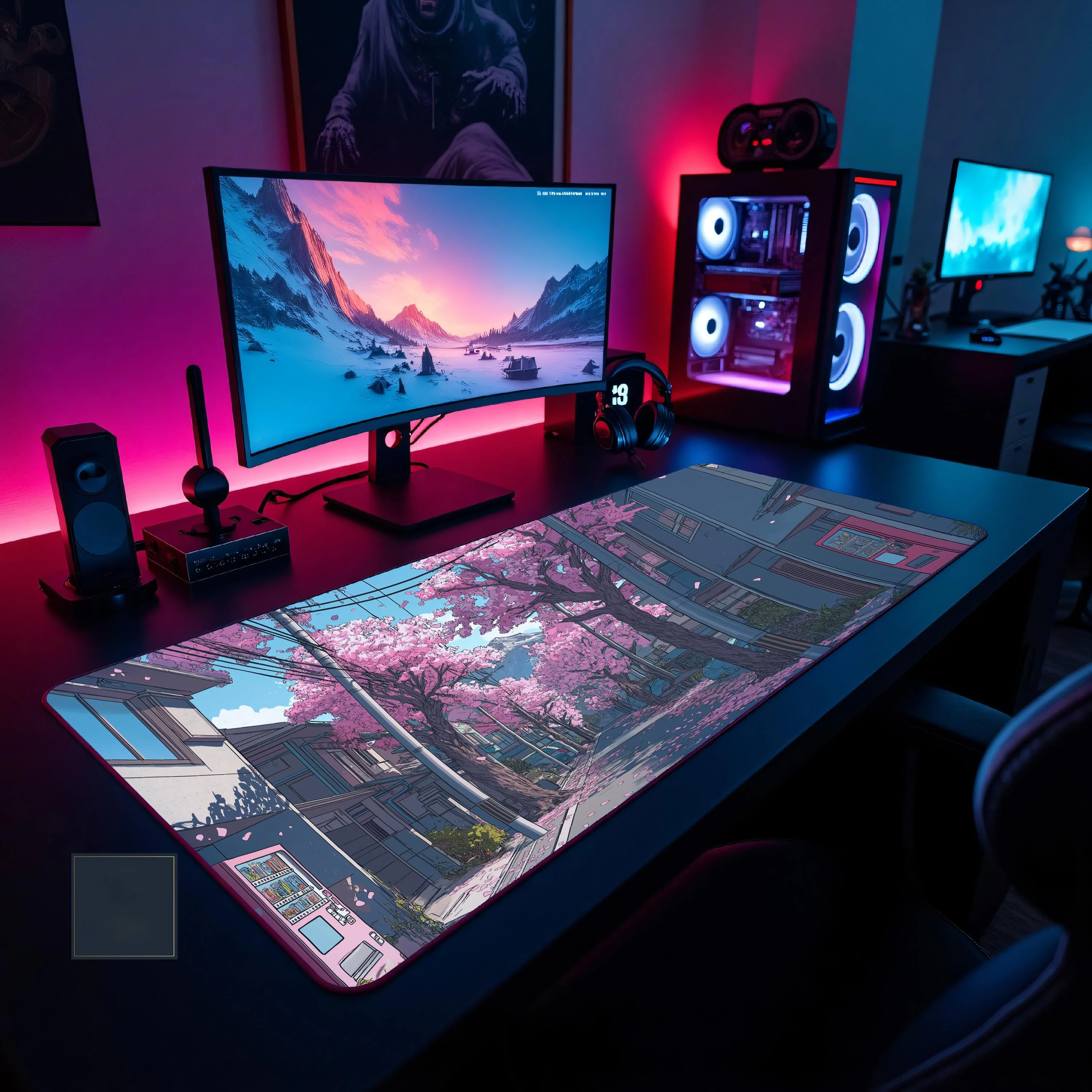 Anime City-themed Deskmat,cute Girl-style Mouse Pad,aesthetically Pleasing Computer Deskmat,non-slip and Durable Gaming Desk Mat