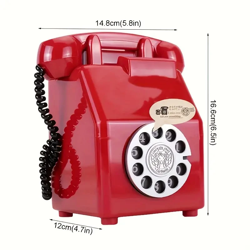 Retro-Telefon-Spardose Geschenk für Jungen und Mädchen Kinder-Fotografie-Requisiten Aufbewahrungsdose Zimmer-Foto-Requisiten Dekoration Geschenke – Detail 8