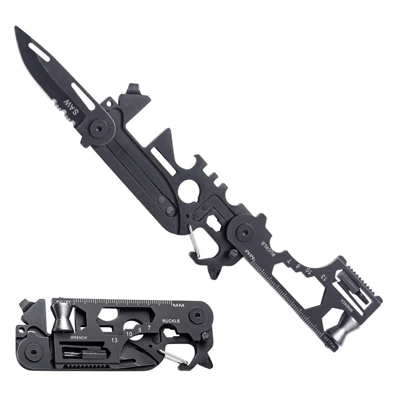 Multifunzionale Outdoor Pocket Tool combinazione Card pieghevole Tactical Army Knife Mini bicicletta riparazione EDC attrezzatura da campeggio