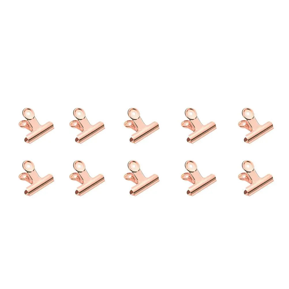 

10 Pcs Shaping Clip Fixing Stainless Steel Picture Paper Clips Clipboard Stationery Bills Golden Office