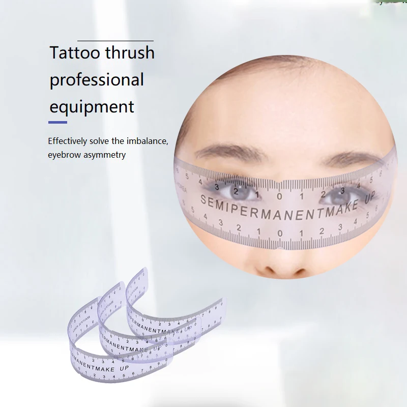 1Pc Reusable Semi Permanent Eyebrow Ruler Eye Brow Measure Tool Eyebrow Guide Ruler Microblading Calliper Stencil Makeup Tools