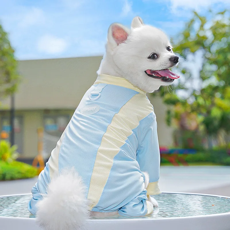 

Summer Dog Clothes Breathable Mesh Dog Jumpsuit For Medium Dogs Cartoon Cool Large Dog Clothes Dog Pajamas All-In-One