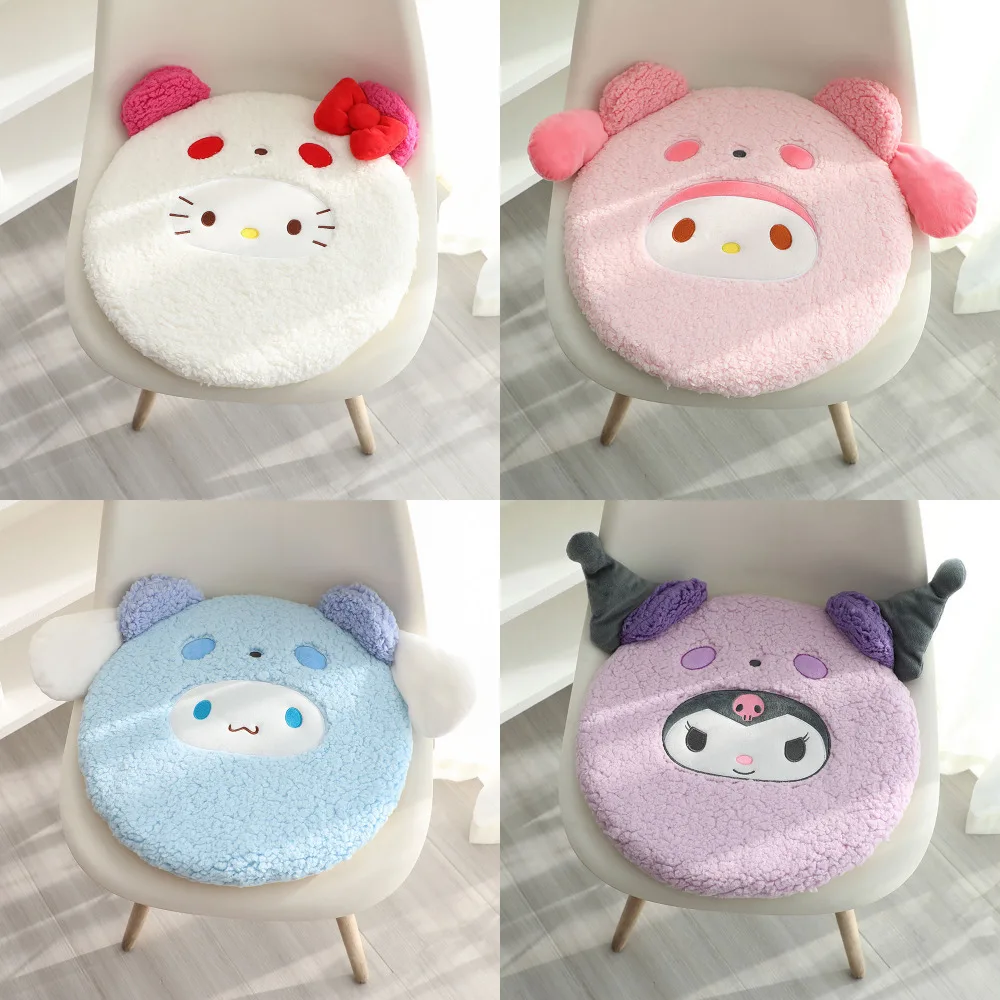 Sanrio Cute Hello Kitty Cartoon Cushion Chair Office Cushion Soft Winter Kawaii Household Items Ornament Doll Girl Charm Gift