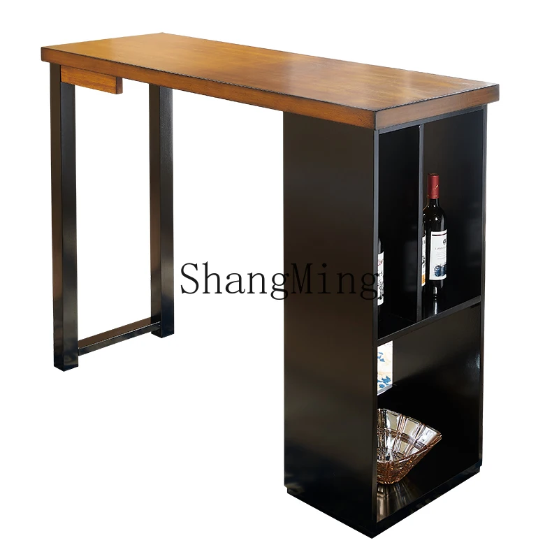 

ZYY solid wood home bar table wall partition high table simple dining table leisure