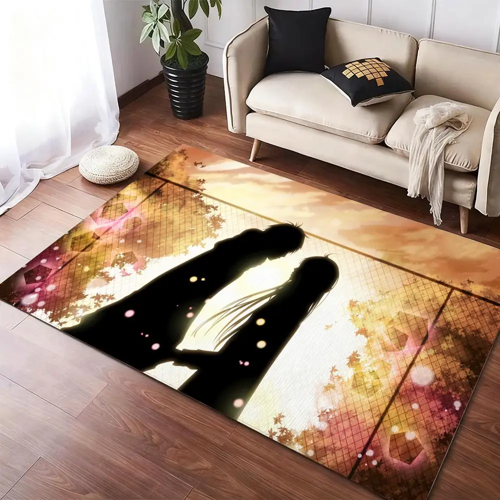 

cute K-Kimi Ni TodokeS Floor Mat Soft Thickened Non-Slip Door Mat for Living Room Home Decor Flannel Rugs