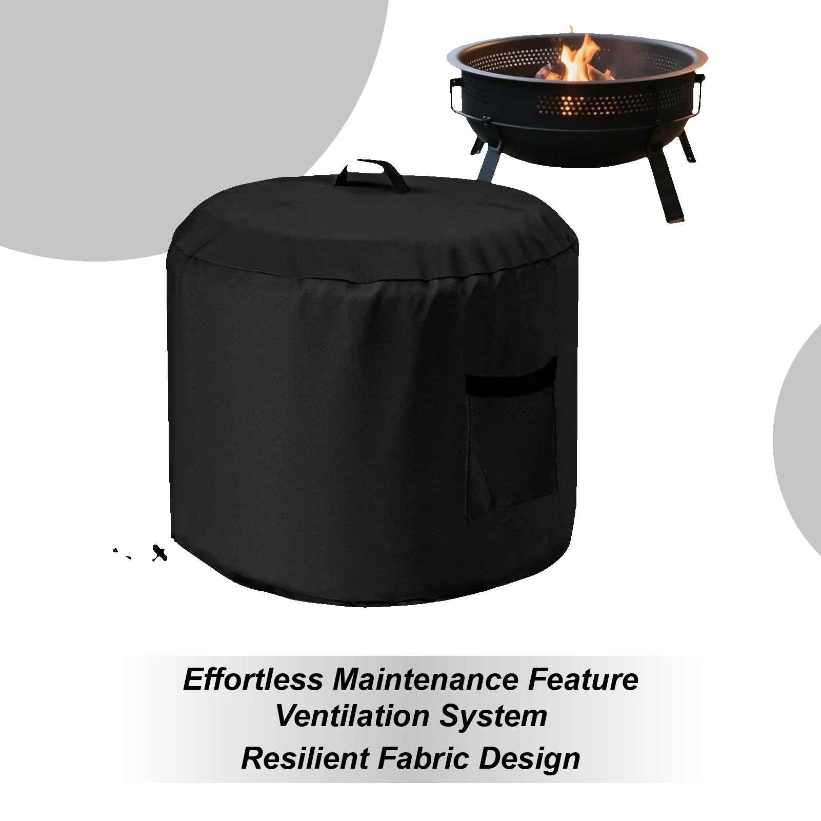 

Round Cover For Fire Pit Waterproof Round Fire Pit Dust Cover Weatherproof Oxford Fabric Protector For Barbecue Bonfire Grilling