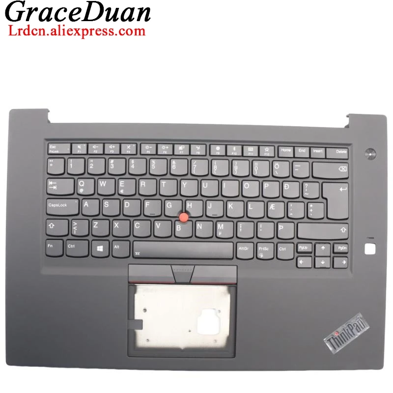 

IS Icelandic Black Keyboard Upper Case Palmrest Shell Cover For Lenovo Thinkpad P1 X1 Extreme Gen1 G1 01YU802 01YU803