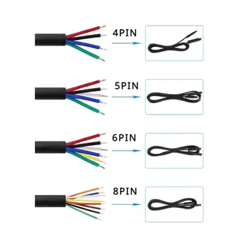 4pinový/5pinový/6pinový/8pinový prodlužovací kabel pro auto DVR kameru 1m/2m/3m samec-samice pro kabel couvací kamery do auta 8 nejlepší prodej Kabel pro zadní kameru, 8 pinů - №1