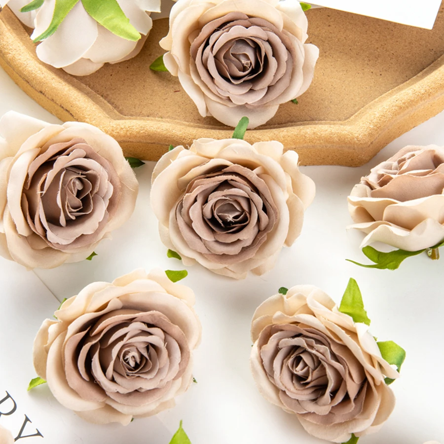 7 cm künstliche Blumen Scrapbooking Festival Home dekorative Blumen Wandkränze Hochzeit Party Garten Diy Seide rote RoseAccessor – Detail 6