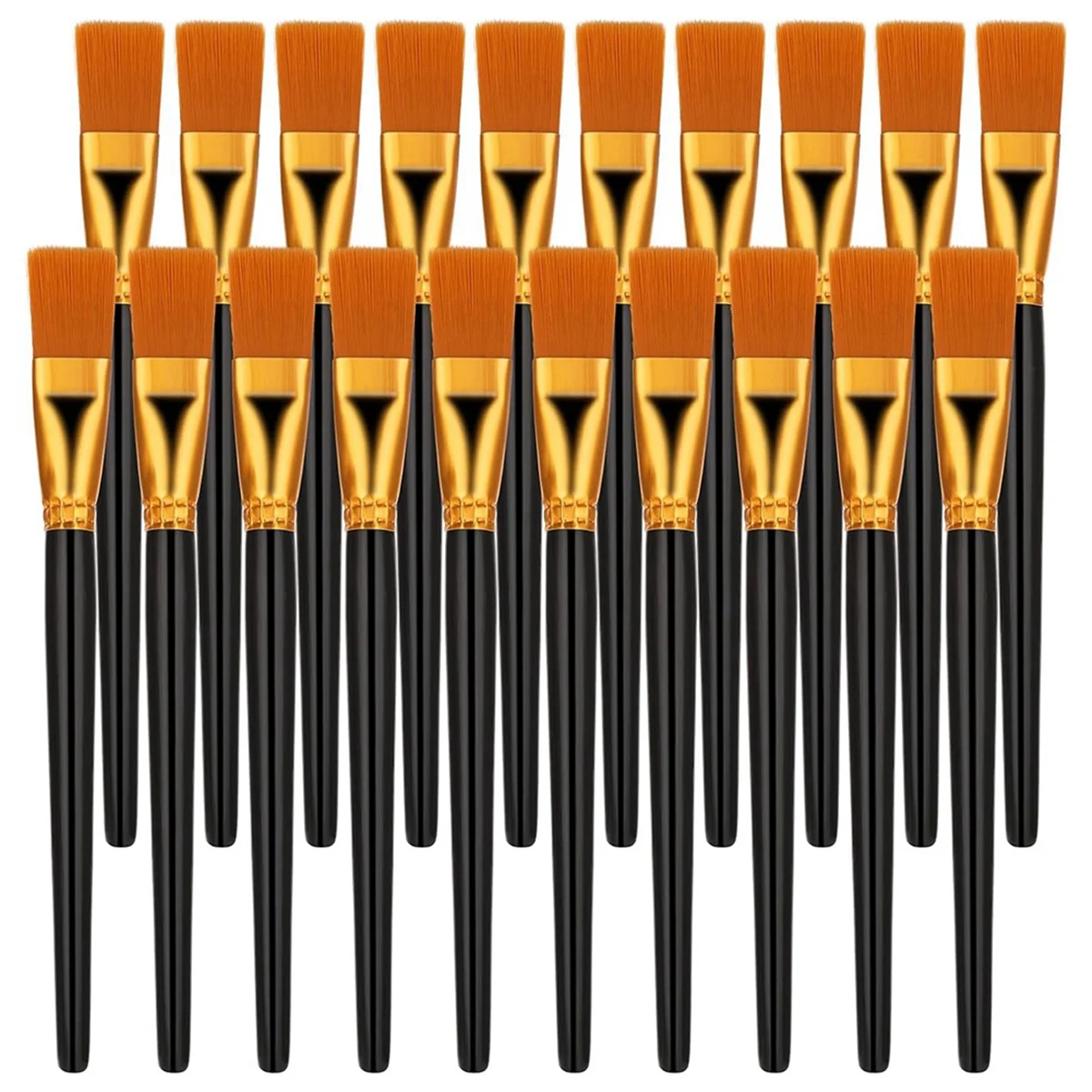 20 Pcs Flat Brush Set, 1 Inch Wide Watercolor Brushes Oil Painting Brushes, Big Paint Professional Brushes