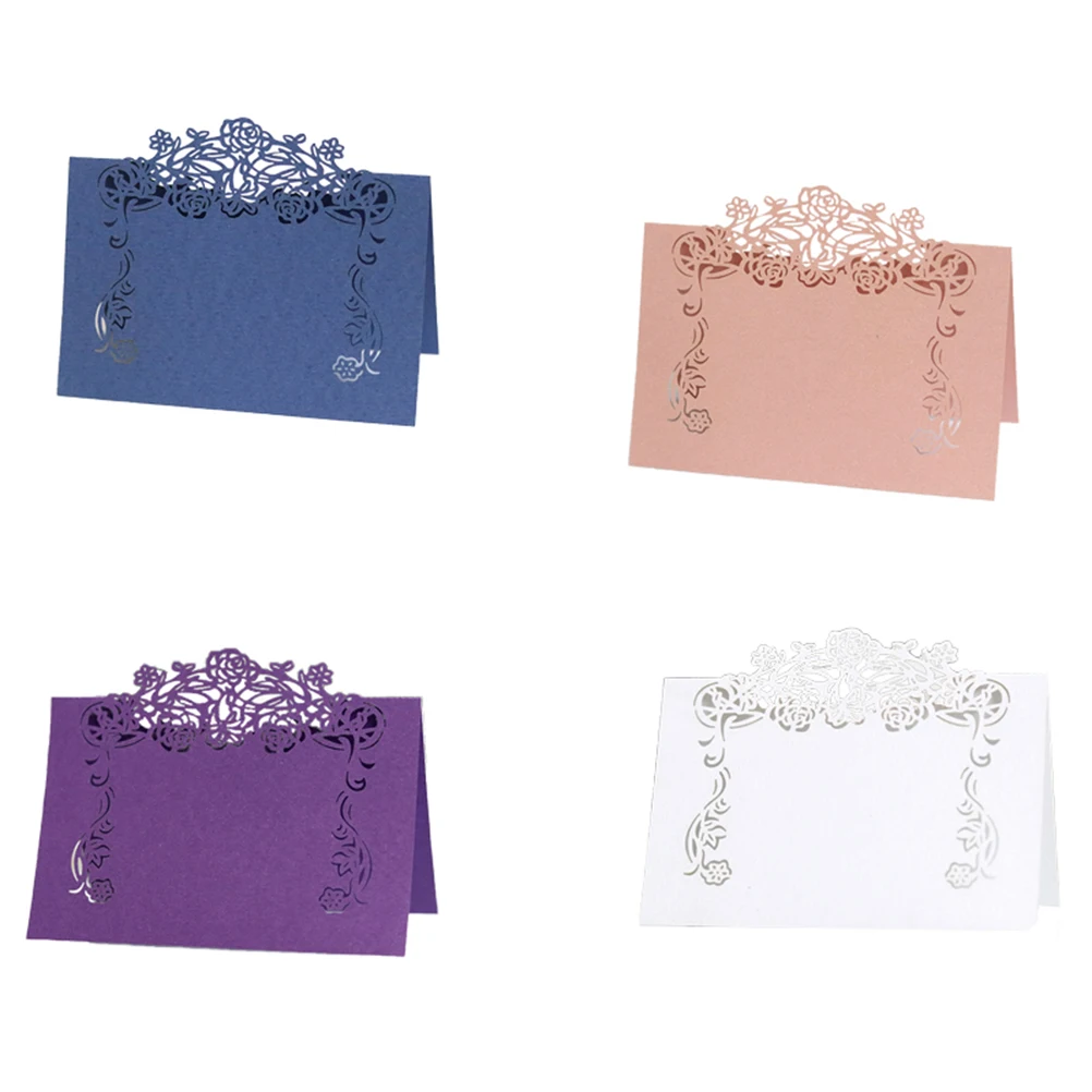 

50 Pcs Seat Card Wedding Decoration Tent Place Settings for Dining Table Name Tag Sign Holders