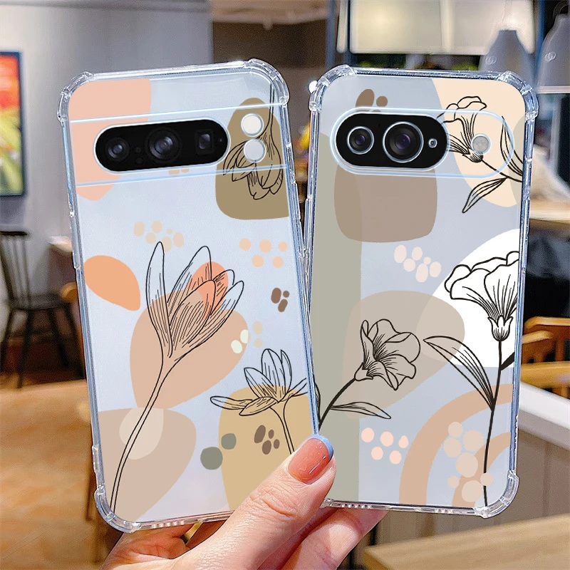 Przezroczyste etui na telefon P ixel 8 Pro Plant Flower dla Google Pixel 8Pro 7A 8A 6 8 9 6Pro 9ProXL 7Pro 6A 7 9Pro Cover