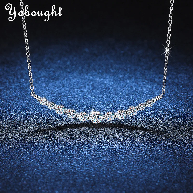 

Total 1.1ct 100% All Moissanite Necklace for Women Sparkling Lab Diamond Pendant Jewelry 100% S925 Sterling Silver GRA