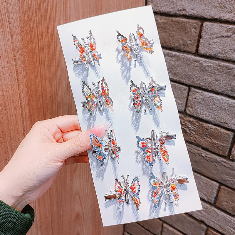 8PCS 3D Moving Butterfly Hair Clips Metal Moving Wings Butterfly Hair Accessories Hair Clips Barrettes for Women Girls Kids
