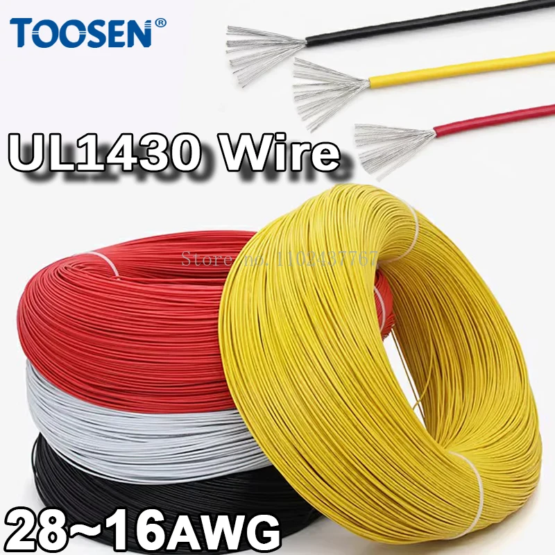 UL1430 Electronic Wire Tinned Copper Irradiated AC Wires PVC Insulated Connecting Cable 30 28 24 22 20 18 16AWG
