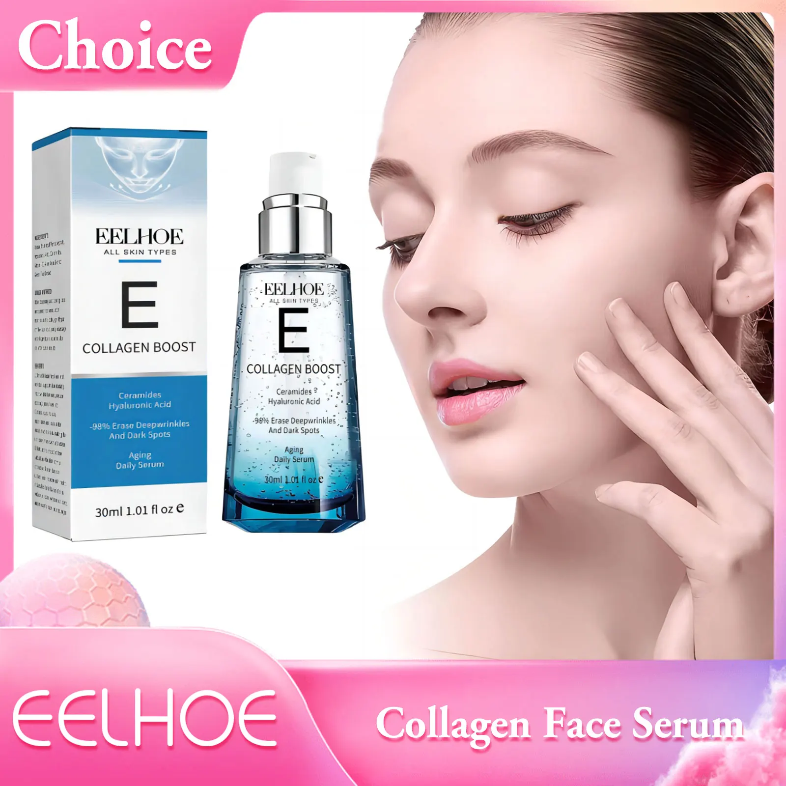 

Collagen Boost Face Serum Fade Dark Spot Hyaluronic Acid Deep Moisturizer Lifting Firming Essence Nourishing Skin Care Products