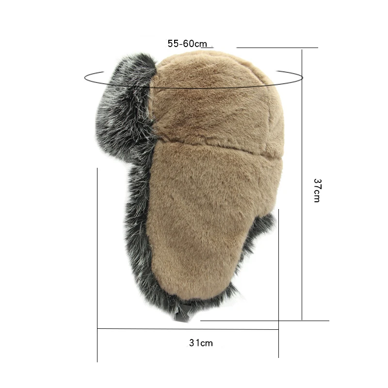 Bomber Hat Polyester Earflap Unisex Winter Beanie with Faux Fur Windproof Warmth and Plush Design Ideal for Fall and Winter