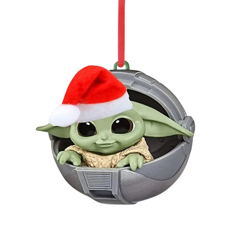 Cartoon Disney Star Wars Yoda Toys for Home Tree Decorative Ornaments Acrylic Plane Hot Fashion Pendant Kids Charm Xmas Gift