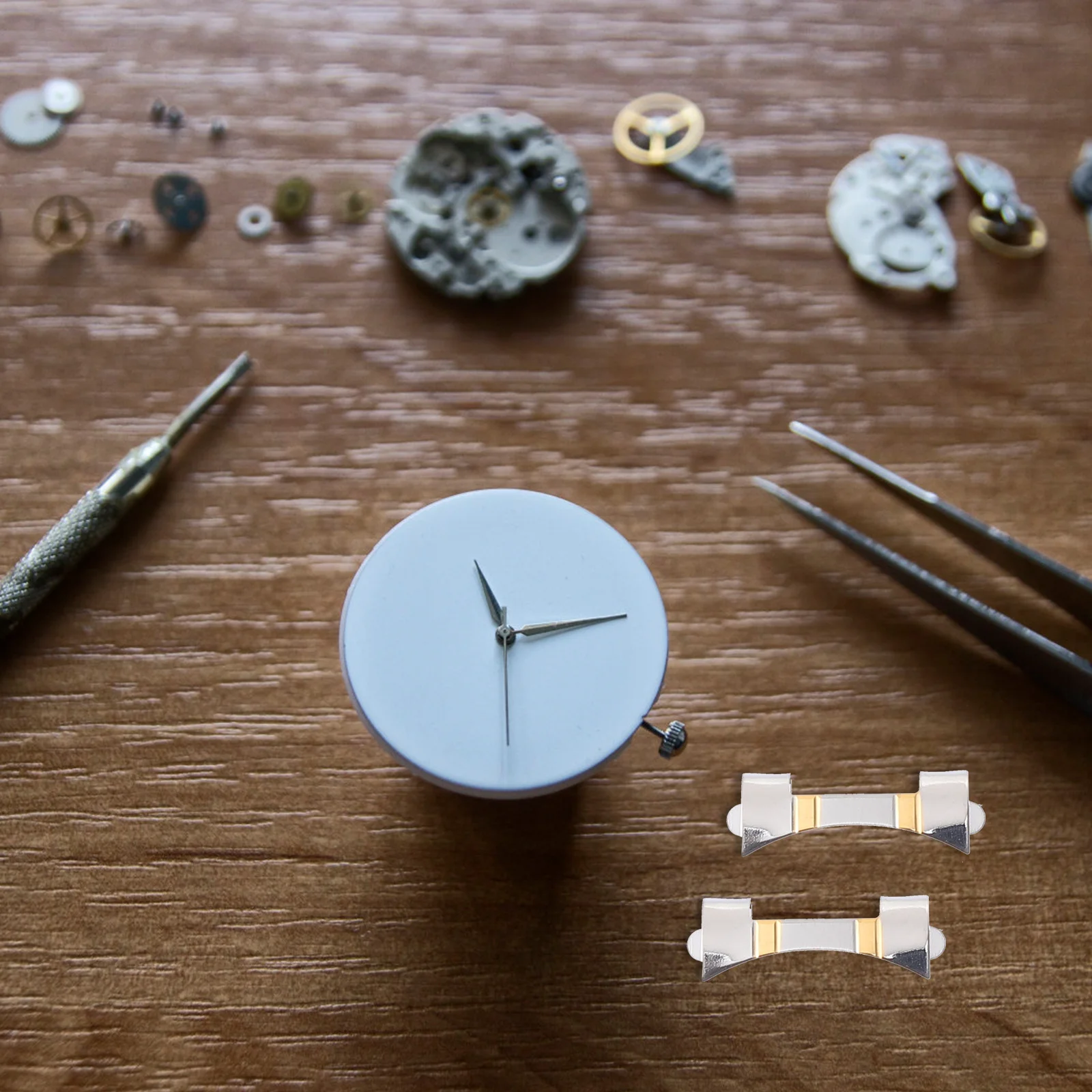 زوج واحد من حزام الساعة المصنوع من الفولاذ المقاوم للصدأ، مقاوم للصدأ، عمر طويل، تصميم دقيق، سهل الحزام، ينتهي وصلة حزام الساعة