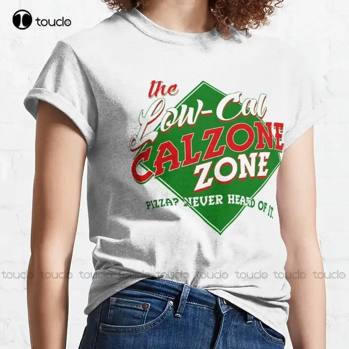 The Low-Cal Calzone Zone Parks And Recreation Classic T-Shirt Tee Shirts Mens Cotton Outdoor Simple Vintage Casual Tee Shirts