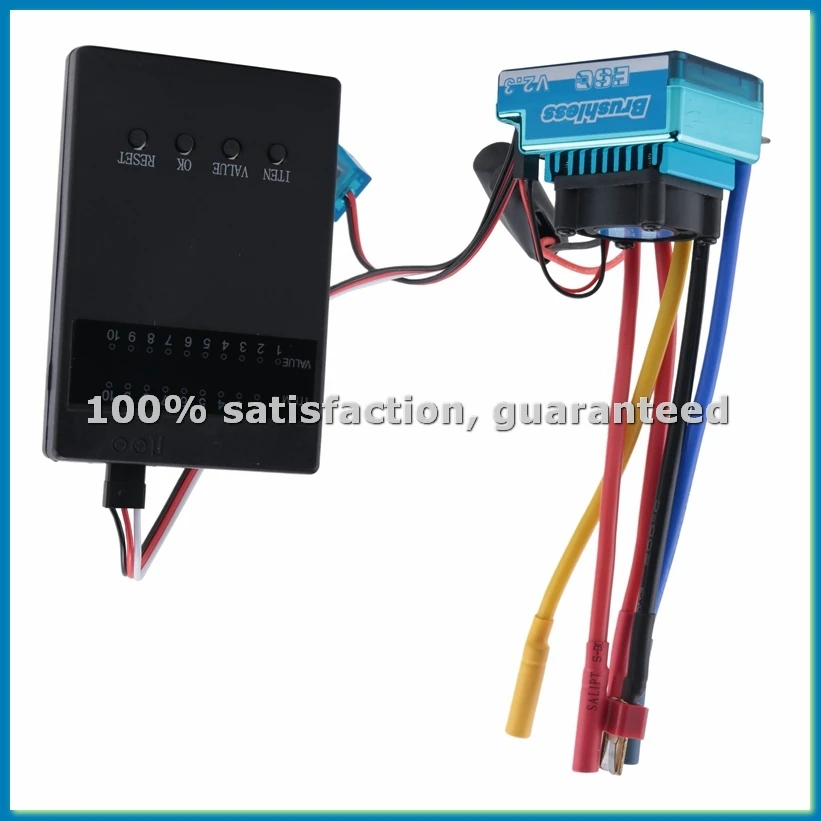 

1:10 автомобиль 120A водонепроницаемый бесщеточный Esc + комбинированные детали программной карты, для 1/10 радиоуправляемого автомобиля-VVNB