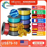 KINGROON 10KG Silk PLA Filament Mix-color Set 1.75mm Clog-Free Shiny Special Color 3D Printer Filament,1kg Spool Fit Most Printe