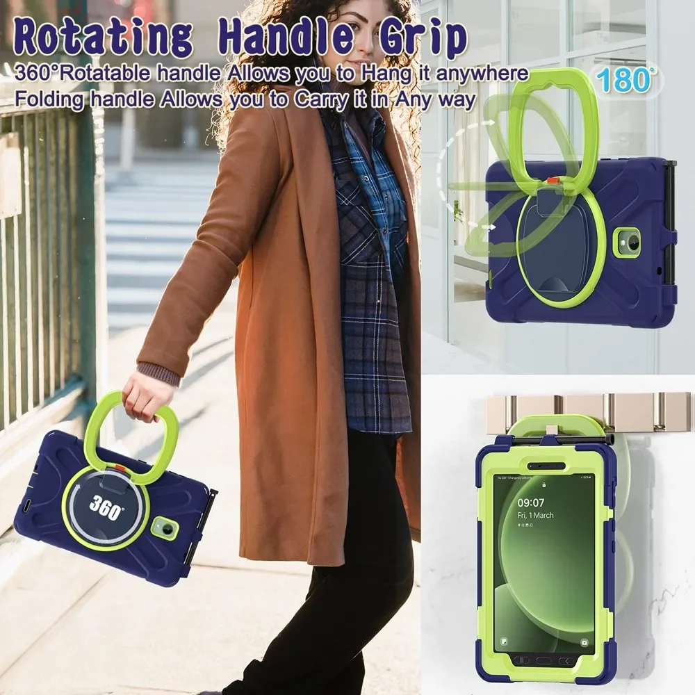 For Samsung Galaxy Tab Active 5 2024 Activ3 SM-T570 SM-T575 X300 SM-X306B Case Kids Safe Shockproof Soft Silicon + Hard cover