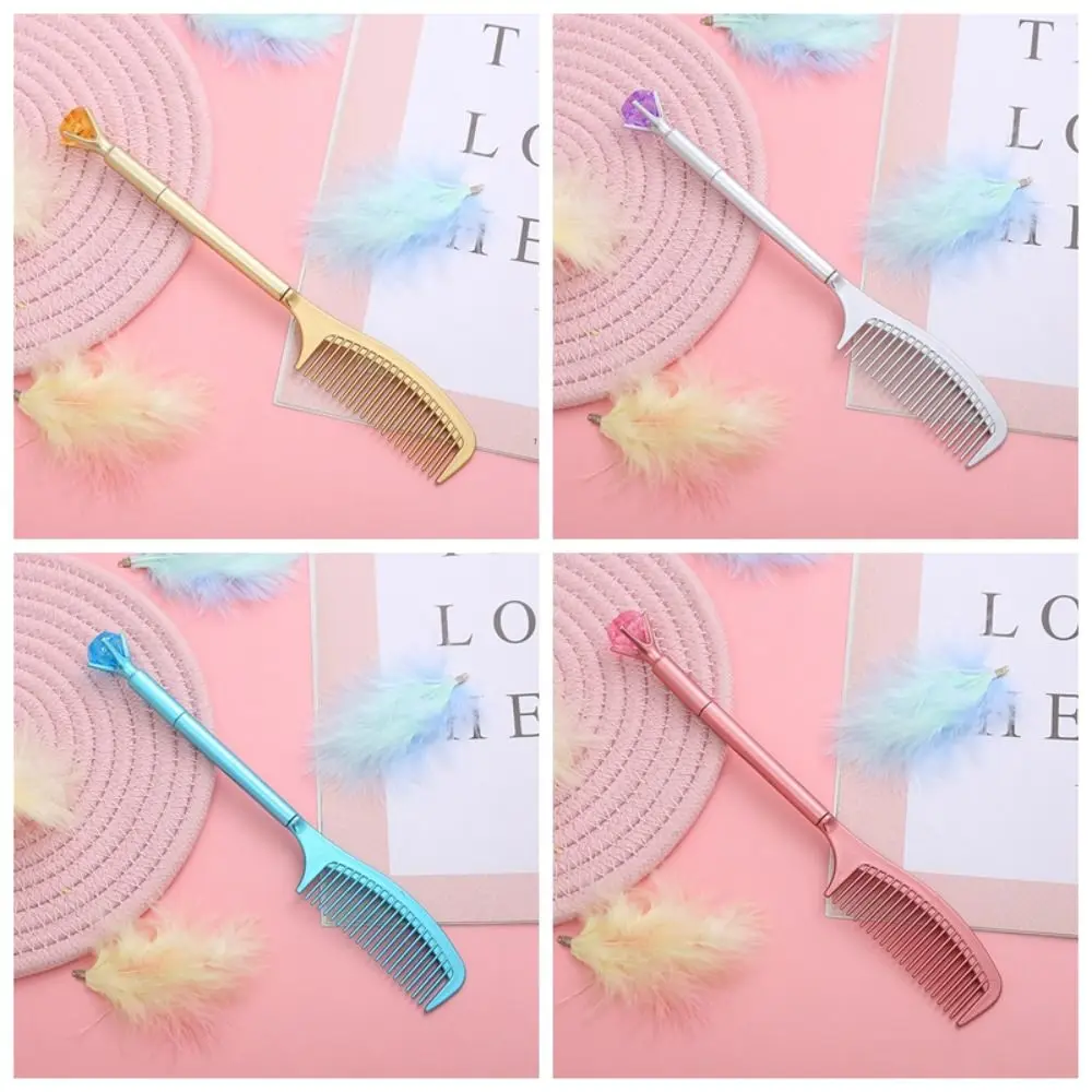 Student Stationery Creative Comb Shape Gel Pen Luxury Funny Neutral Pen Multifunction with Comb Signature Pen School