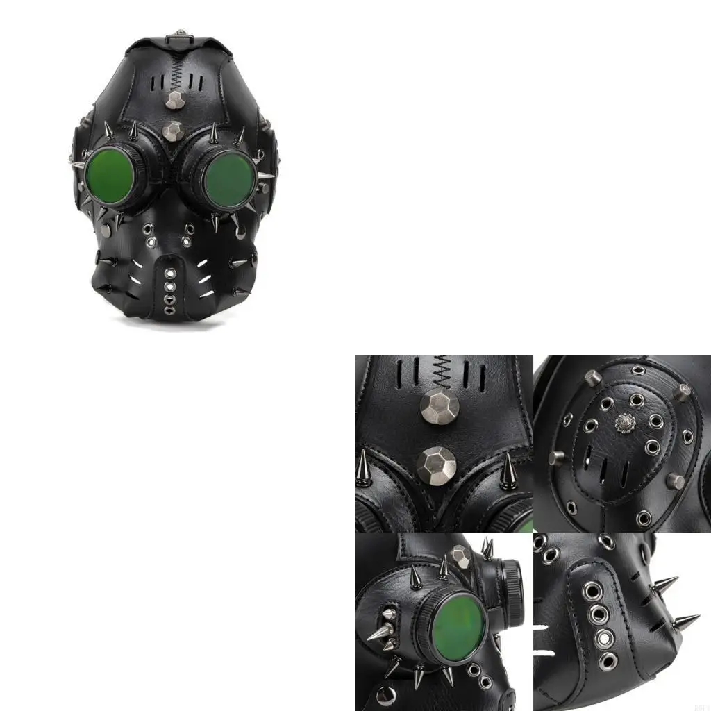 

Steampunk Design Gothic Face Mask With Adjustable Straps For Halloween Costume Motorcycle Riders Protective Gear