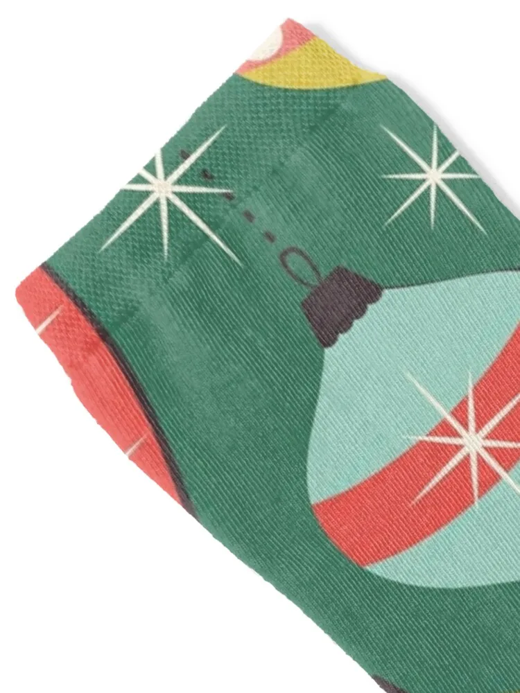 Mid Century Modern MCM Vintage Christmas Ornaments Socks custom sports christmas gift retro Mens Socks Women's