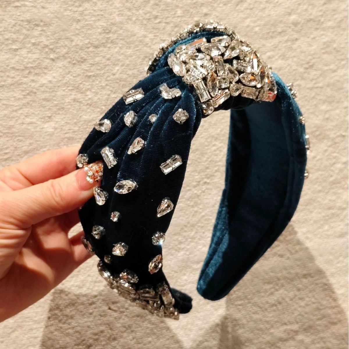 

Fashion Wide Cross Knotted Headband Women Personal Rhinestone Hairband Vintage Hair Hoop Bezel Hair Accessories Red White Black