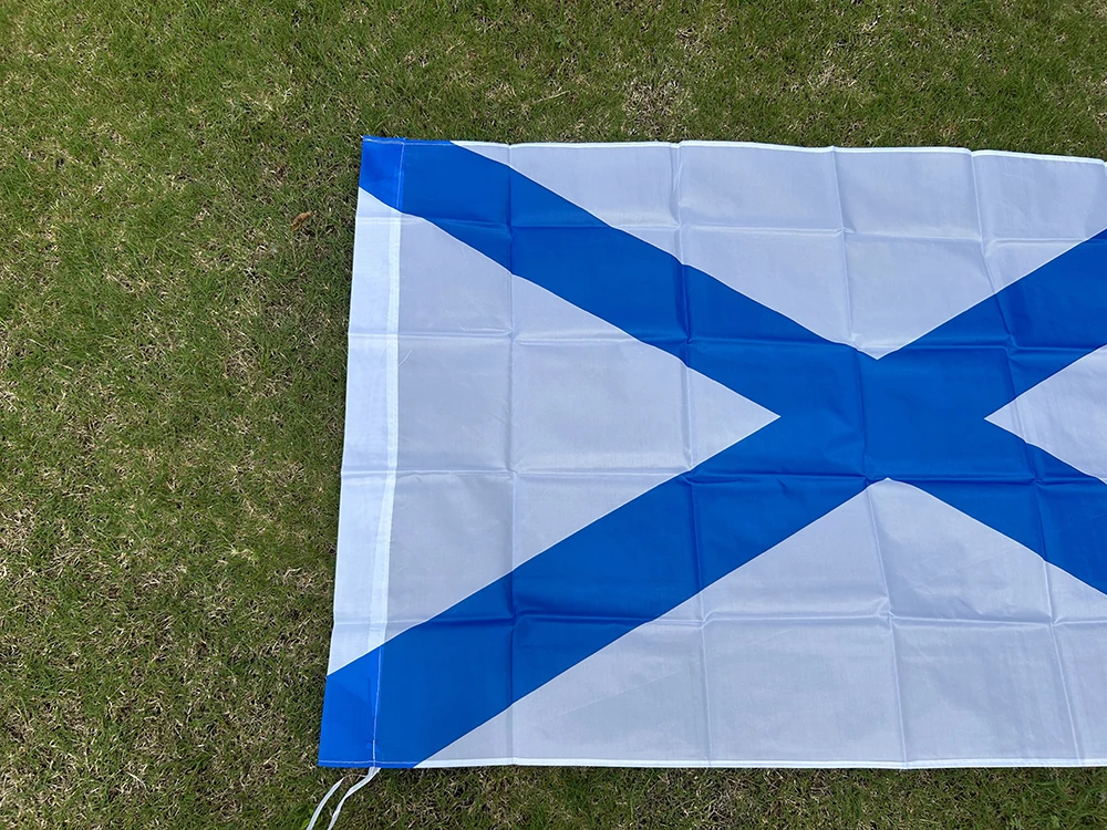 (SKY FLAG) Russische Flagge 90X150CM Polyester Russische Armee Militär Marine Corps Saint Andrew Andreevskiy Saltire Marineflagge – Detail 3
