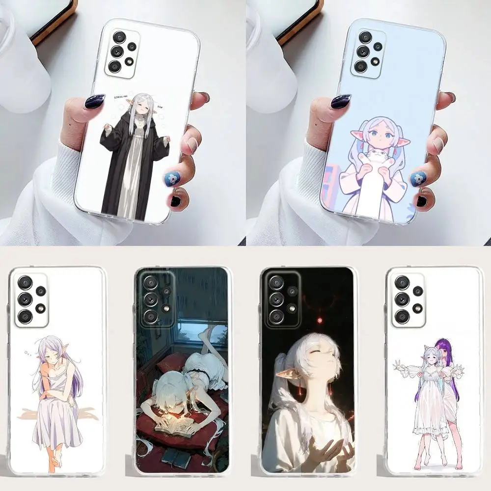 

Anilist badge Frieren Phone Case Silicone For Samsung S30,23,21,22,20 FE lite,S10,9,PIus Note20ultra Soft Transparent