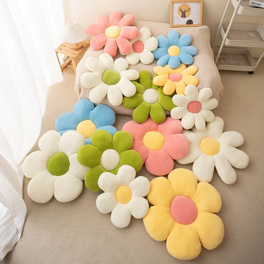 Daisy Flower Pillow Cute Little Daisy Plush Cushion Sofa Bay Window Living Room Tatami Sixpetal Cushion