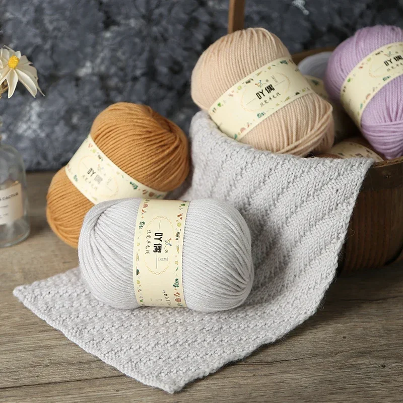 

1Pc 50g hand knitting 100% Wool Yarn Soft Warm Worsted Weight Wool Yarn For Crocheting knit Woman Cardigan Scarf Sweater Hat